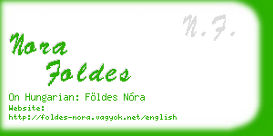 nora foldes business card